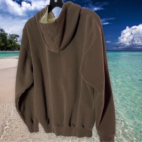 Exist Rehoboth Beach Delaware Embroidered Brown Off White Hoodie Size Medium - Picture 4 of 12